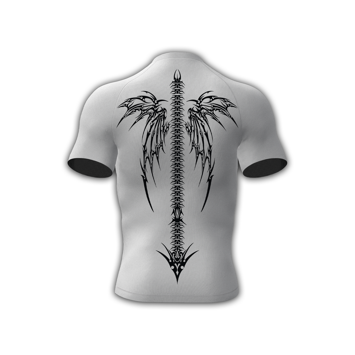 "CRUCIFIER" White Compression Shirt(Short-Sleeves)